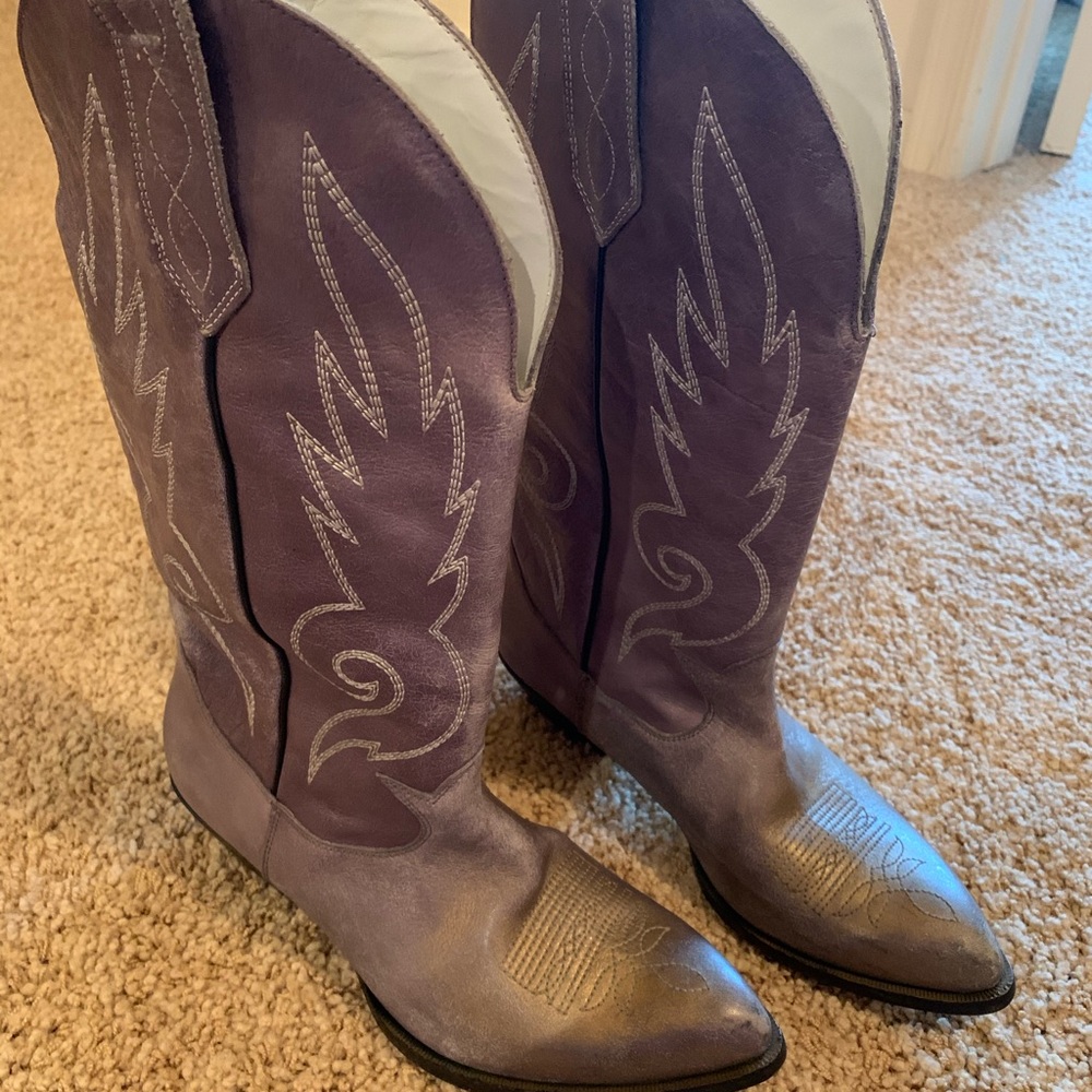 Golden goose grey cowboy boots size 10 b